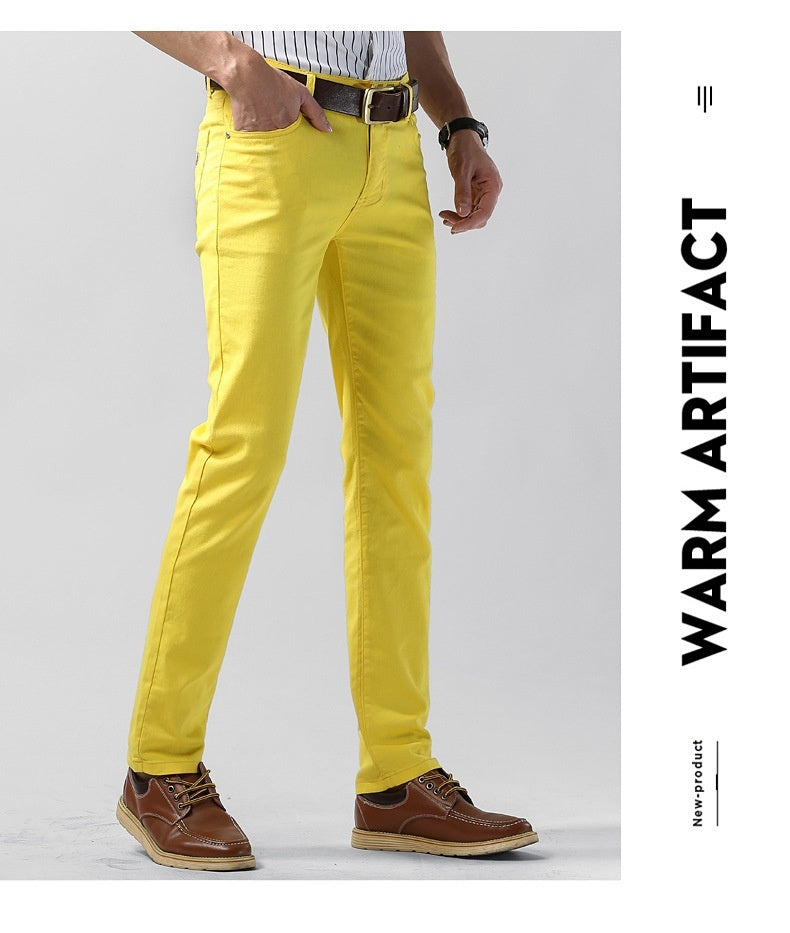 Slim Fit Straight Men's Personality Colored All-matching Stretch Casual Pants