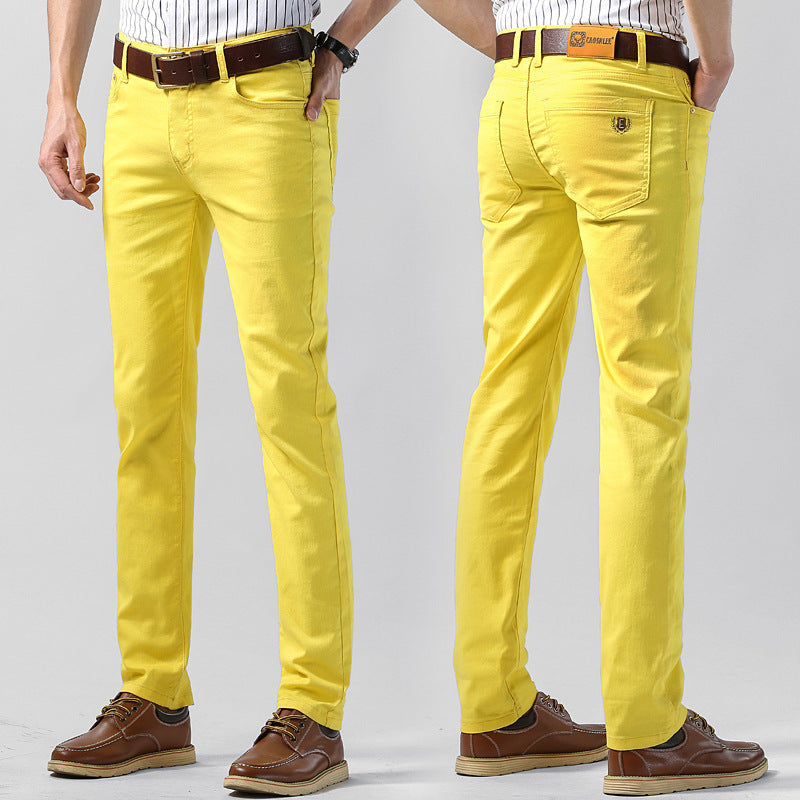 Slim Fit Straight Men's Personality Colored All-matching Stretch Casual Pants