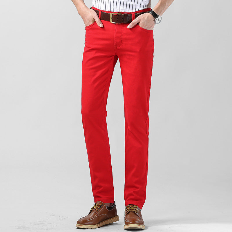 Slim Fit Straight Men's Personality Colored All-matching Stretch Casual Pants