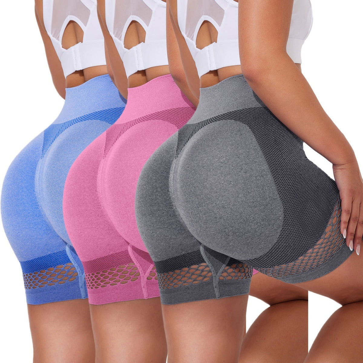 Seamless Ripped Hip Lifting Sexy Yoga Shorts